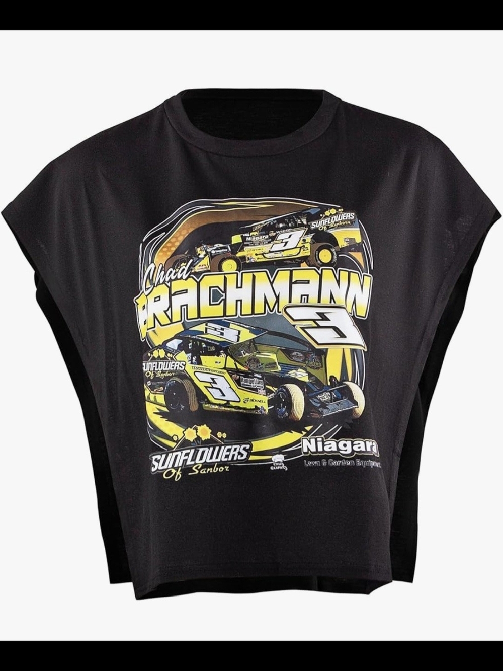 Womans Black Chad Rachmann Graphic Crop Tee